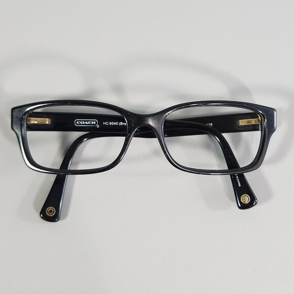 Coach Eyeglasses HC 6040 Brooklyn Frame Only 5002 Black Rectangle 50 16 135 - Picture 1 of 16